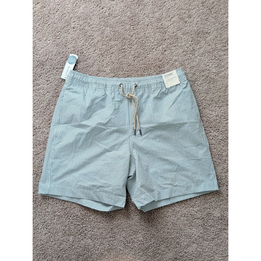 Fair Harbor Swim Trunks Mens XL Bayberry Pinstripe 34" Waist - 7" Inseam NWT